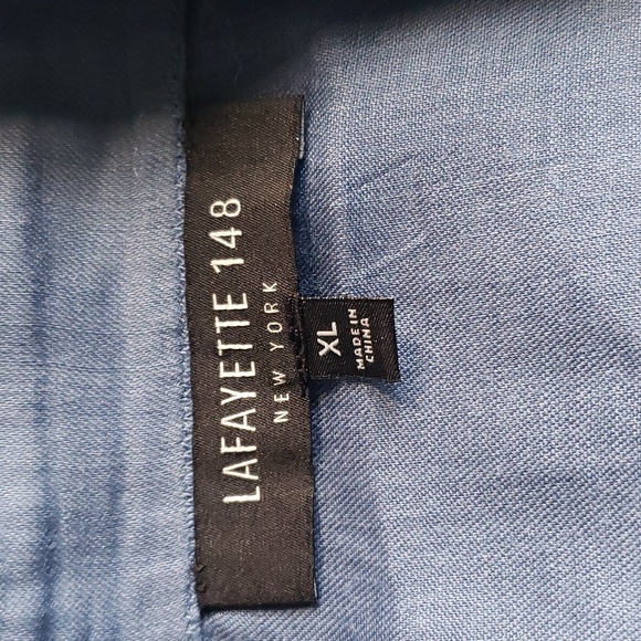 CT731a Lafayette 148 Blue Short Sleeve Lightweight Ladies Shirt XL - Picture 5 of 7